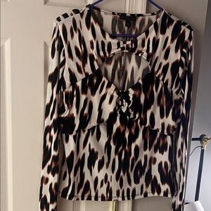 BOLD elements Black and Brown Patterned Blouse